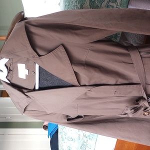 Michael Kors xs cotton poly blend trench with wool-like button-in insert w hood